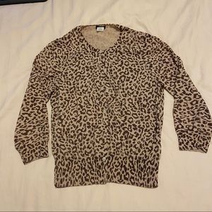 J Crew Leopard Cardigan Small Cotton
